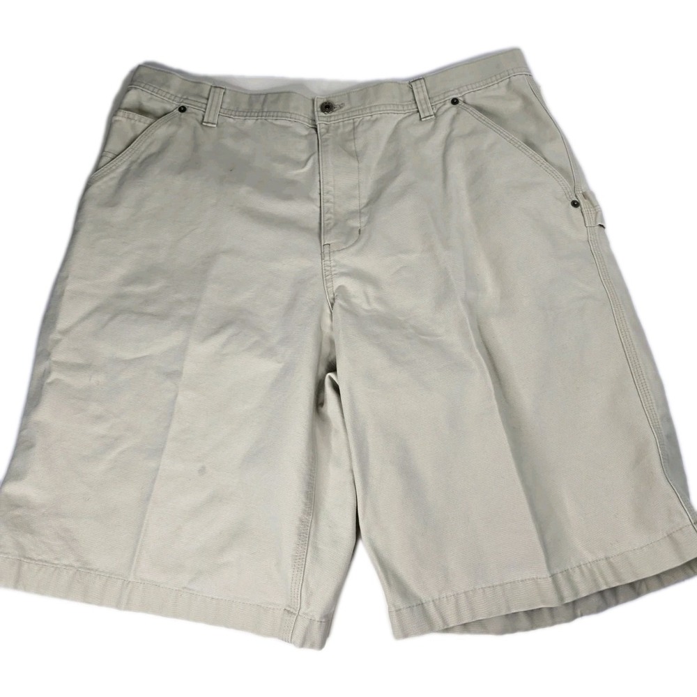 Canyon River Blues Beige Cargo Carpenter Shorts Men's Size 38 Inseam 11‎ Zip Fly